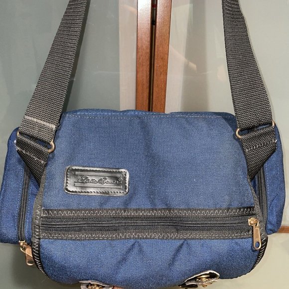 Eddie Bauer Vintage Canvas & Leather Adventure Field Utility Fishing Camera Bag - Picture 4 of 13